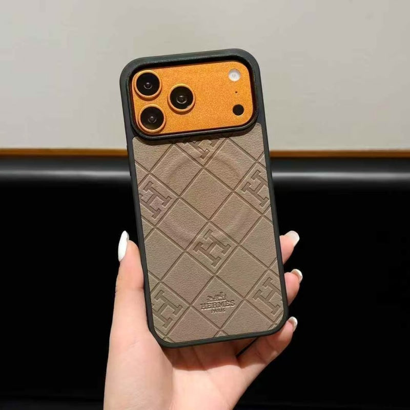 HRM MagSafe Quilted Leather Phone Case for iPhone 12-18 Pro & Pro Max