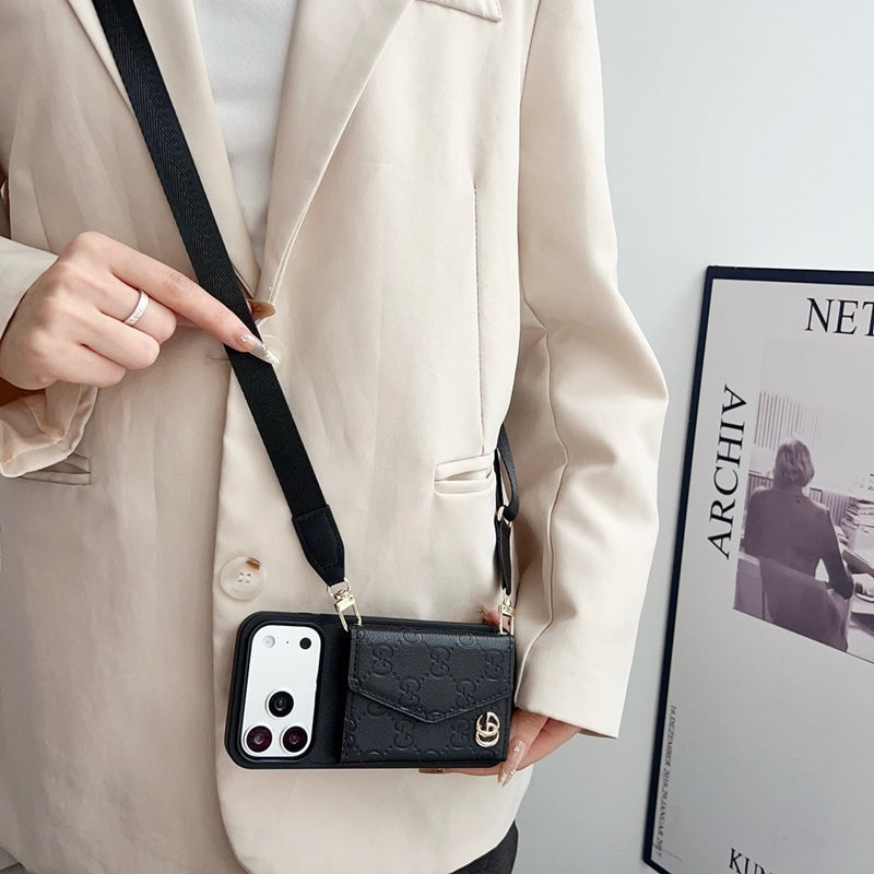 GG Classic Monogram Leather Card Case for iPhone 12-18 Pro & Pro Max