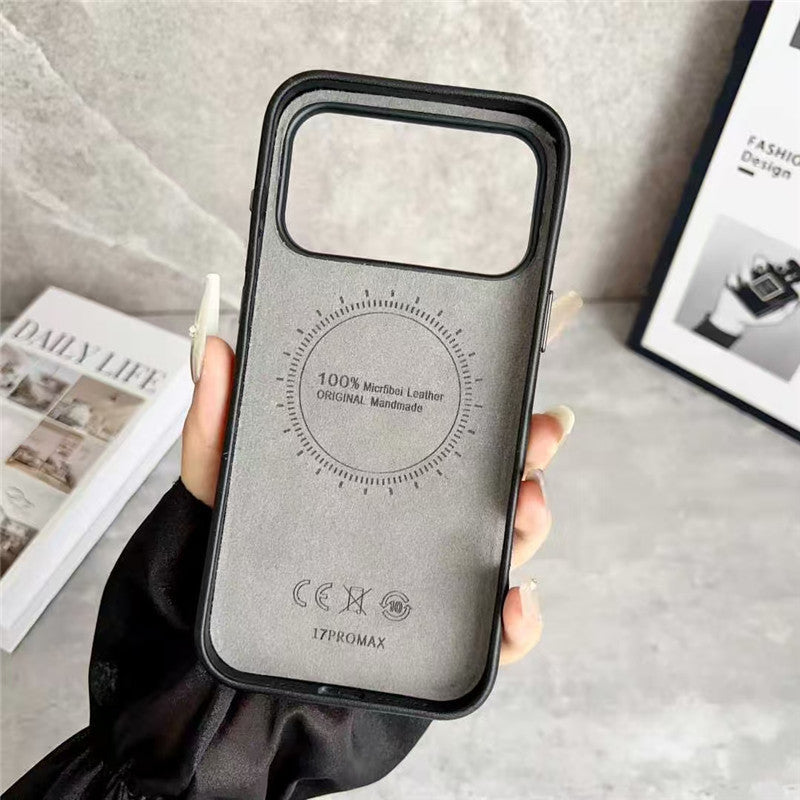 Dior Leather Phone Case with Card Holder for iPhone 13-18 Pro & Pro Max