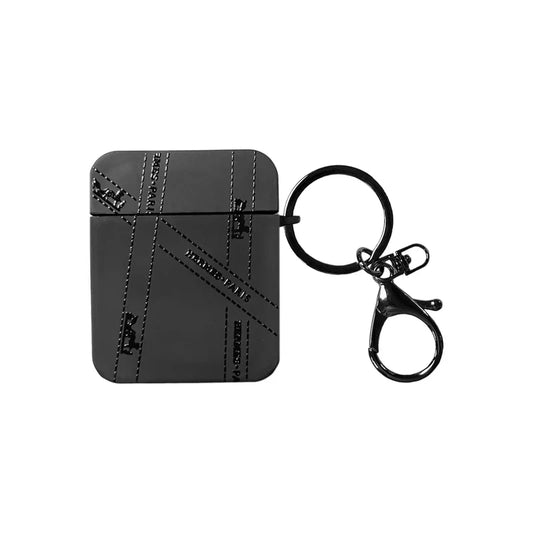 Hermès-Inspired Matte Ribbon Case with Keychain for AirPods Series