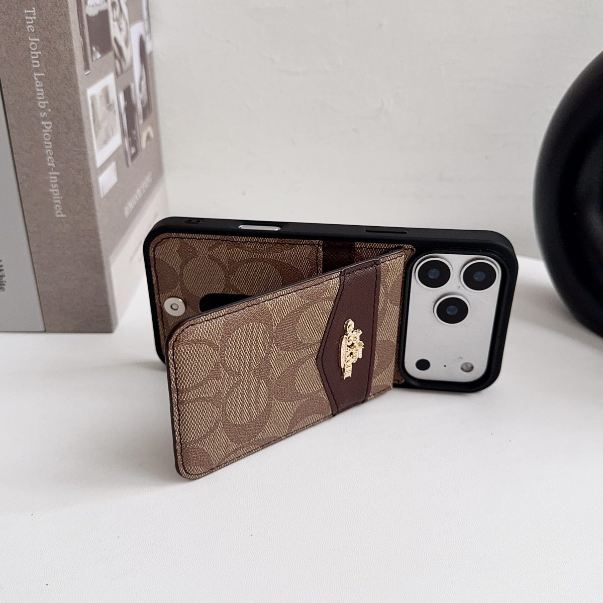 Premium Card Holder Coach Phone Case for iPhone 12-18 Pro & Pro Max