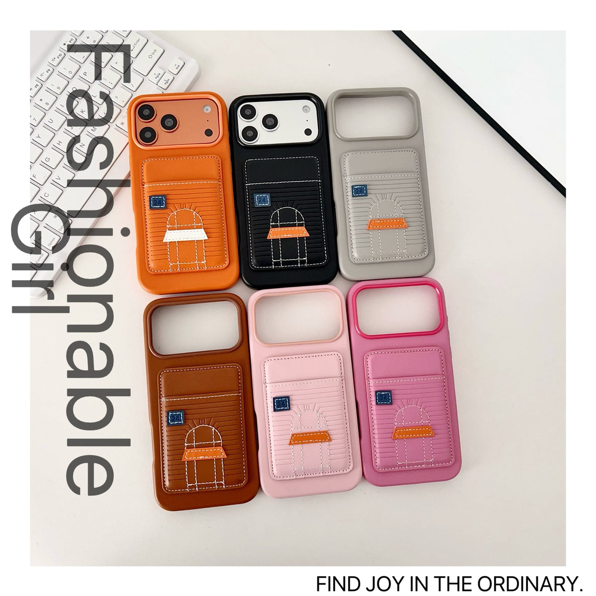 HRM Textured Leather Wallet Case with Card Slots for iPhone 13-18 Pro & Pro Max