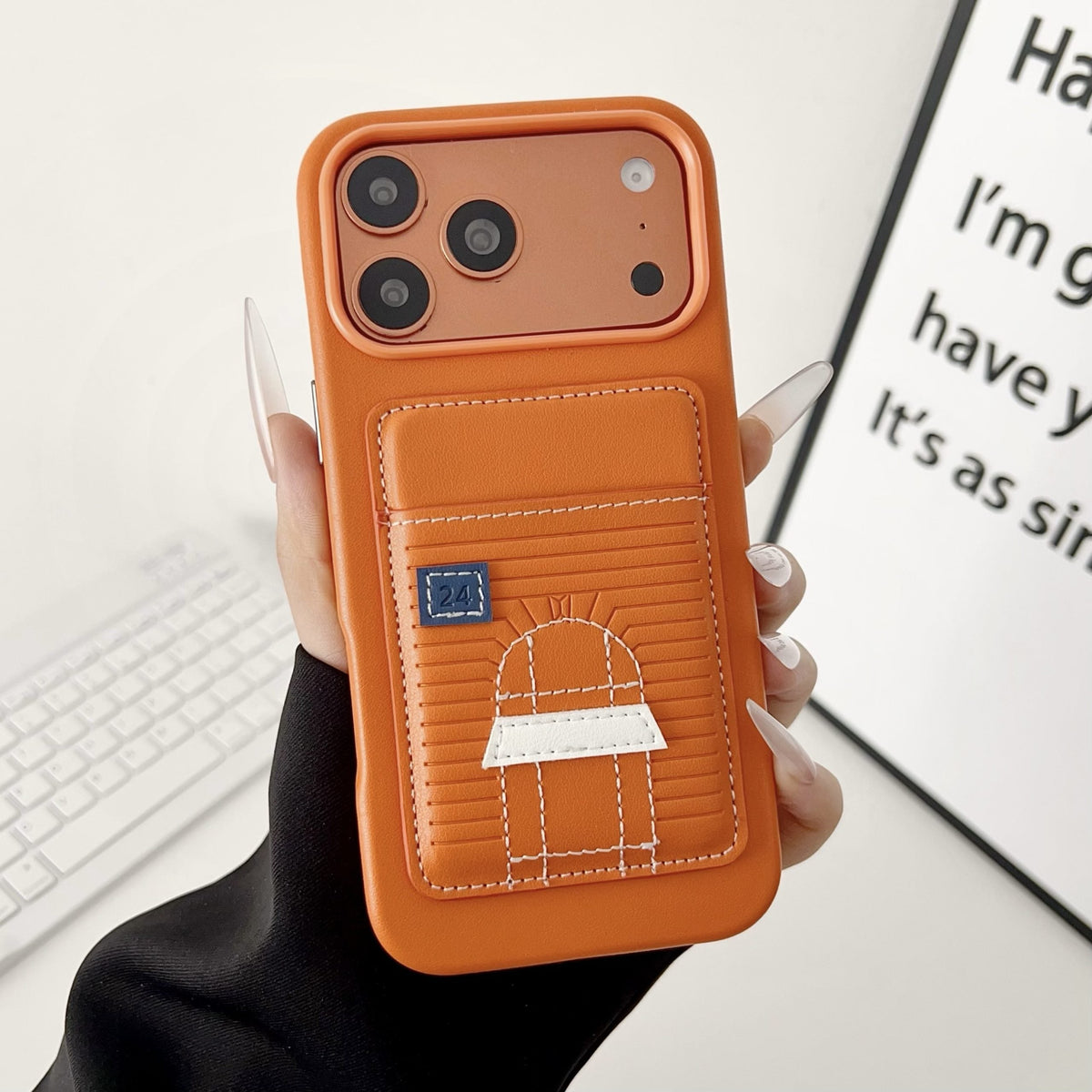HRM Textured Leather Wallet Case with Card Slots for iPhone 13-18 Pro & Pro Max