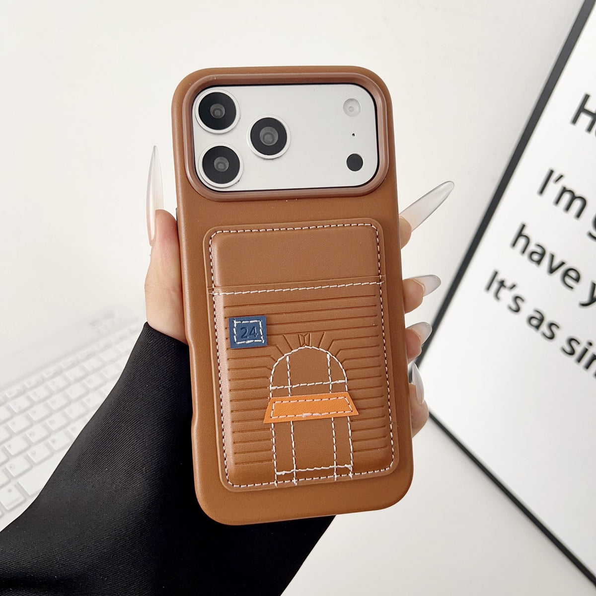 HRM Textured Leather Wallet Case with Card Slots for iPhone 13-18 Pro & Pro Max