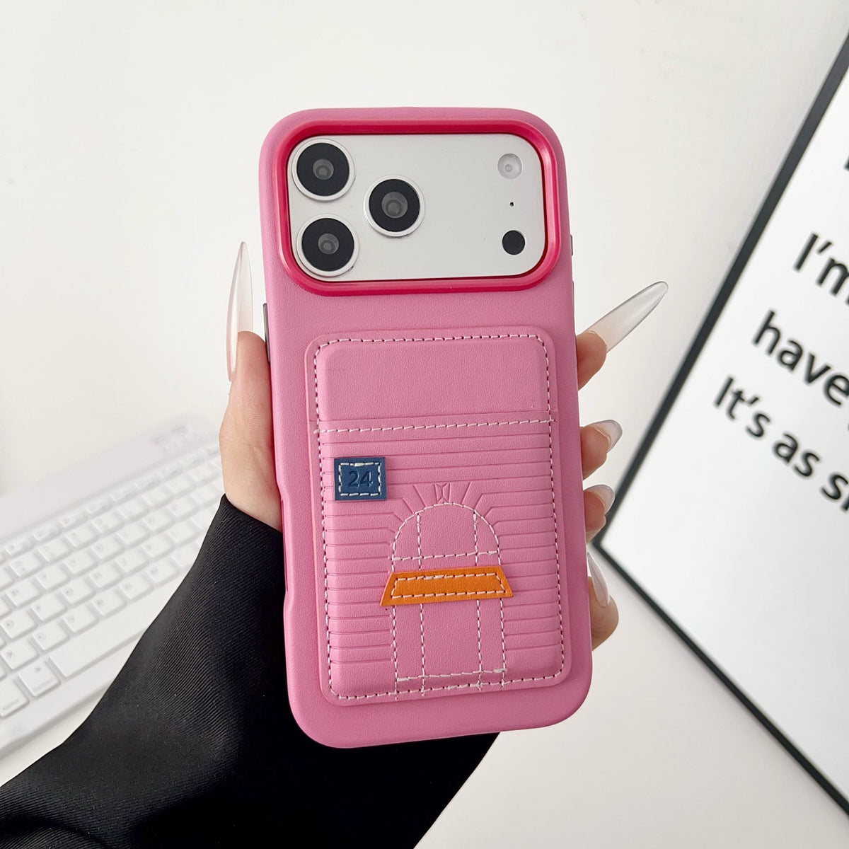 HRM Textured Leather Wallet Case with Card Slots for iPhone 13-18 Pro & Pro Max