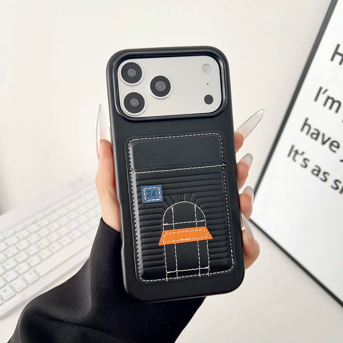 HRM Textured Leather Wallet Case with Card Slots for iPhone 13-18 Pro & Pro Max