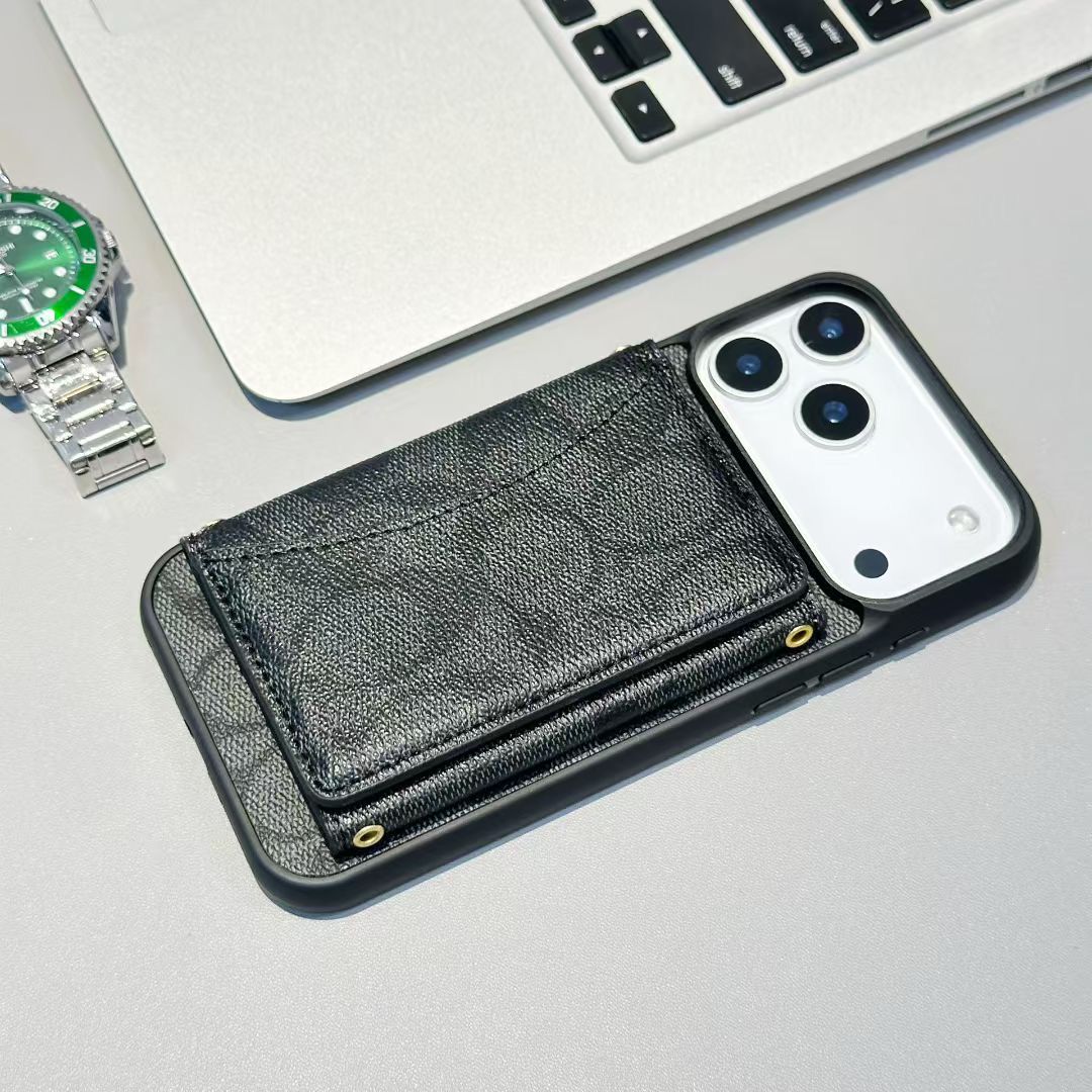 Luxury Coach Monogram Wallet Case for iPhone 12-18 Pro & Pro Max