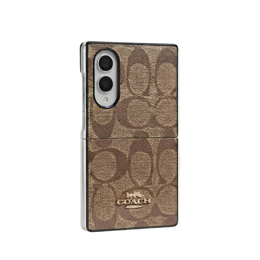 Luxury Coach Monogram Canvas Case for Samsung Galaxy Z Fold 3-8 Ultra
