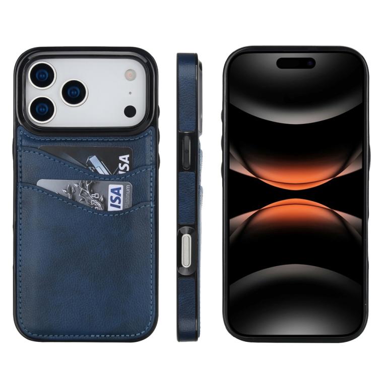 Litchi Leather Skin Card Slots Phone Case For iPhone 13-18 Pro & Pro Max