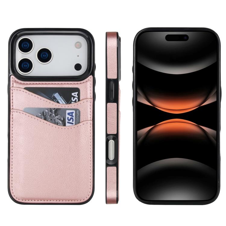 Litchi Leather Skin Card Slots Phone Case For iPhone 13-18 Pro & Pro Max