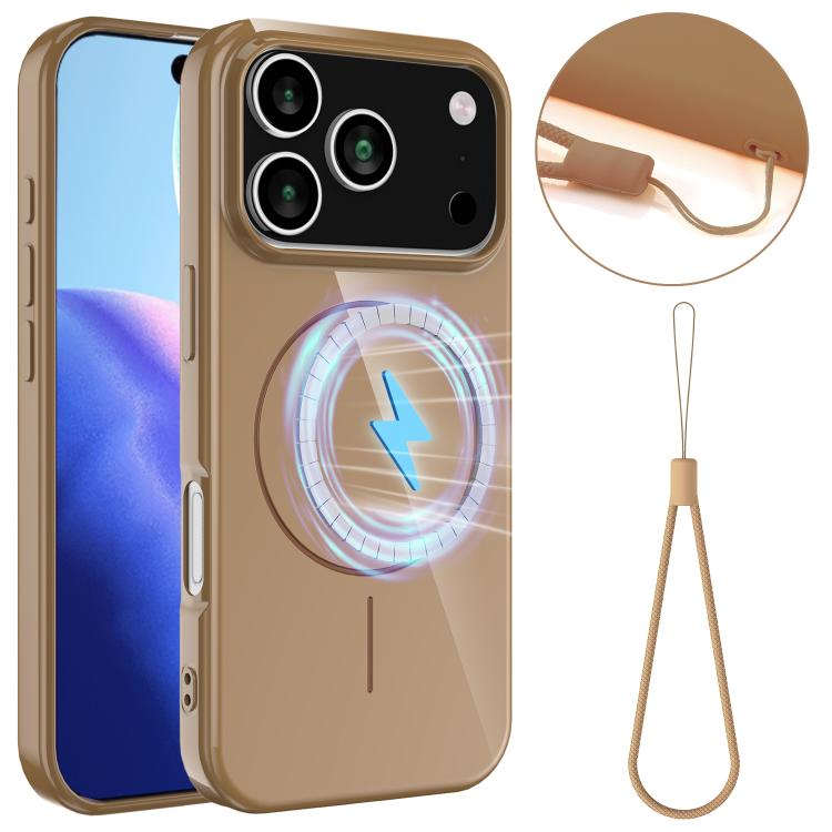 Glossy TPU Shockproof Phone Case with Lanyard For iPhone 13-18 Series