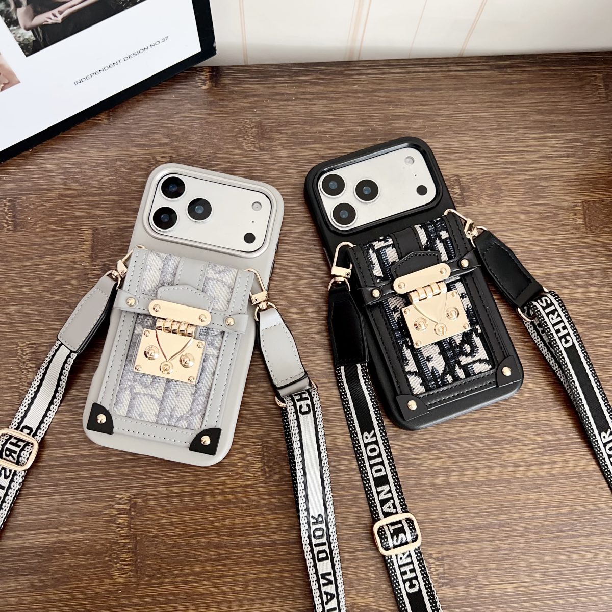 Fashion Dior Crossbody Phone Case for iPhone 13-18 Pro & Pro Max