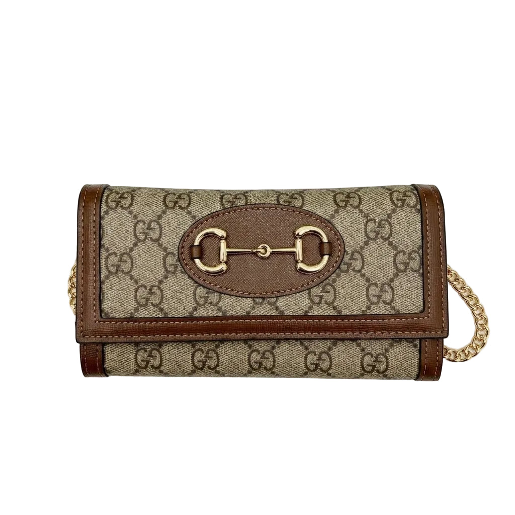 GUCCI Saddle Buckle Crossbody Wallet on Chain