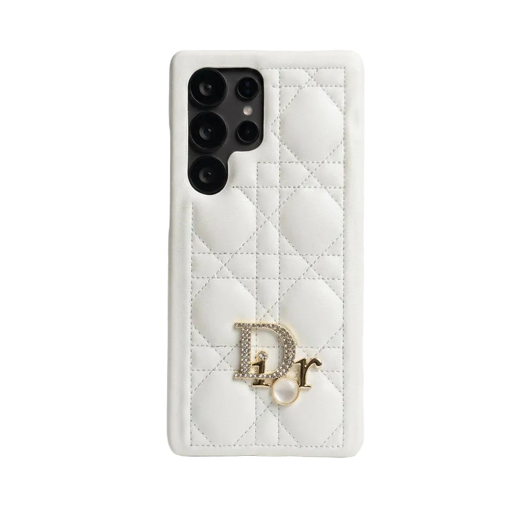 Luxury Quilted Leather Iconic Fashion Case for Samsung Galaxy S22-S26 Series