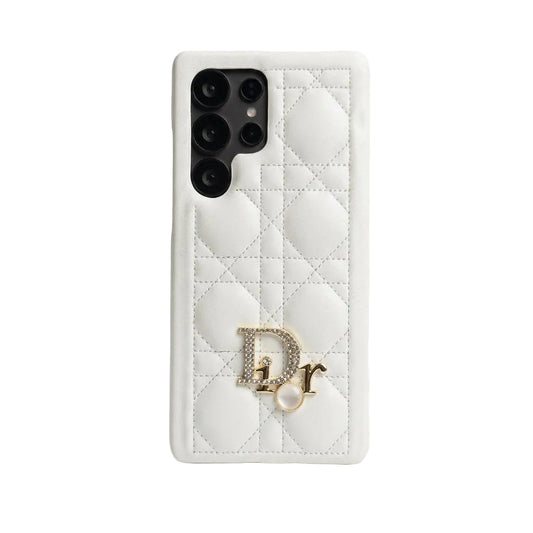 Luxury Quilted Leather Iconic Fashion Case for Samsung Galaxy S22-S26 Series