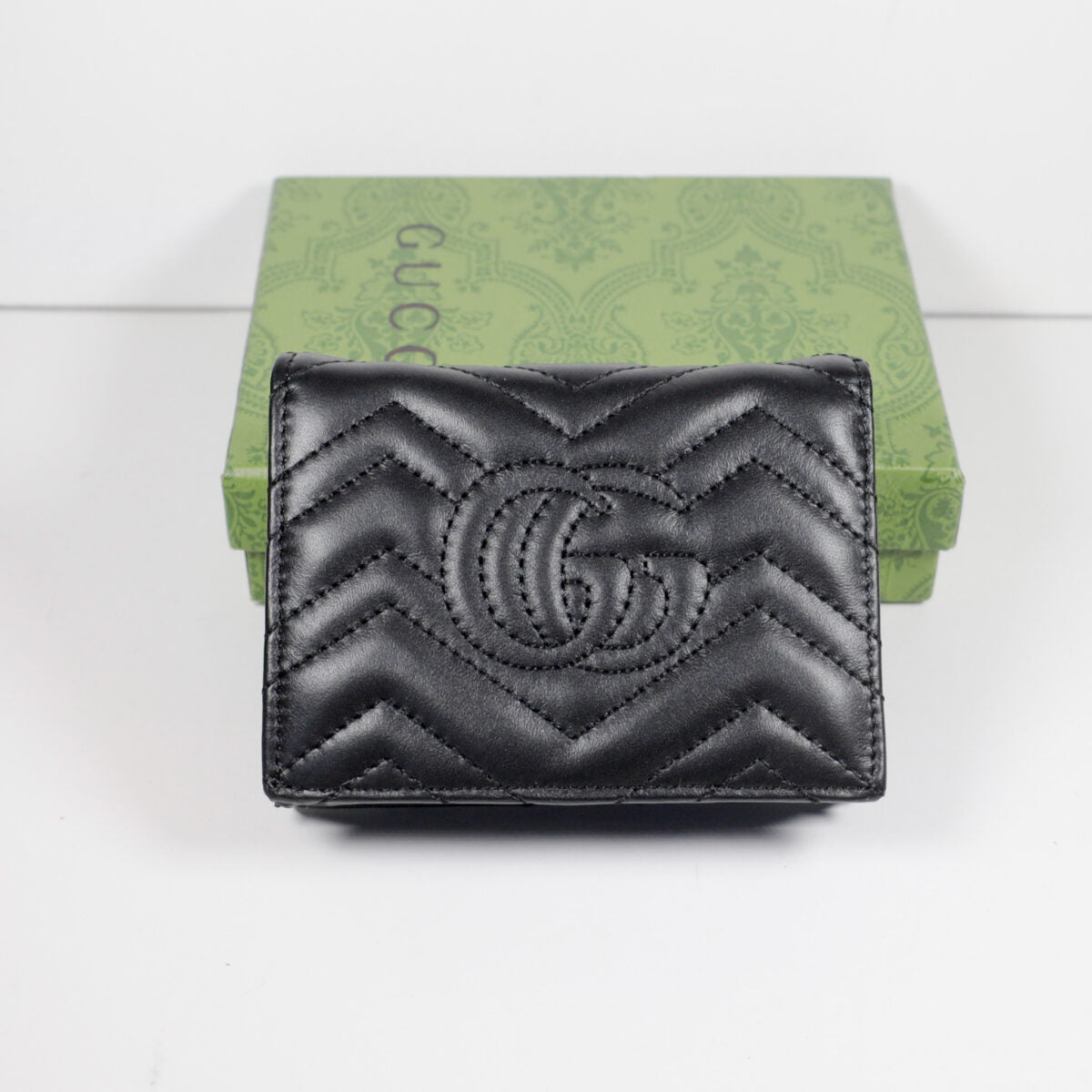 Black Luxury GUCCI Wallet Soft Lambskin Leather