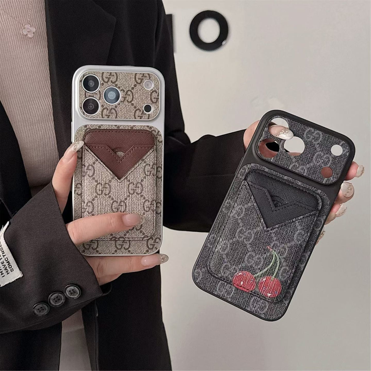 GG Style Phone case Magnet Card Holder for iPhone 13-18 Pro & Pro Max