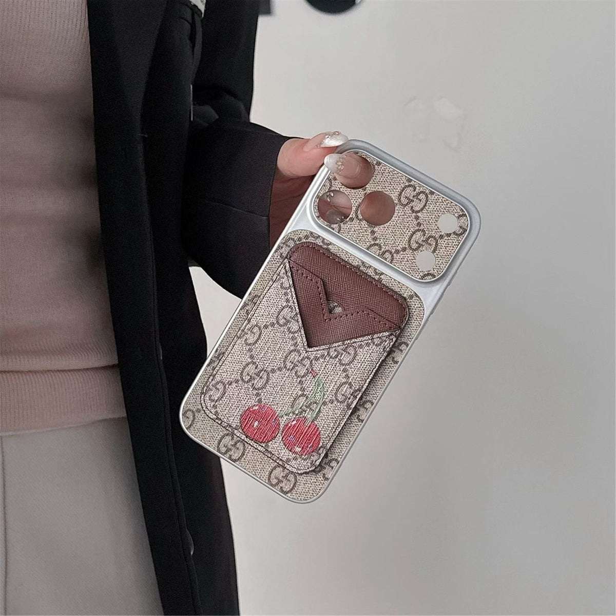GG Style Phone case Magnet Card Holder for iPhone 13-18 Pro & Pro Max
