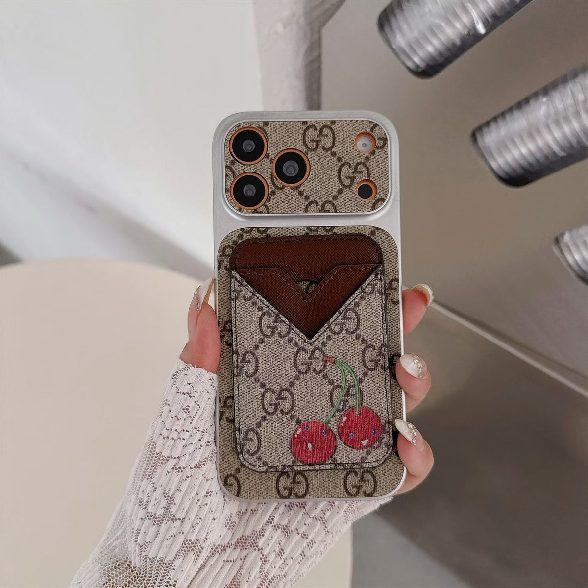 GG Style Phone case Magnet Card Holder for iPhone 13-18 Pro & Pro Max