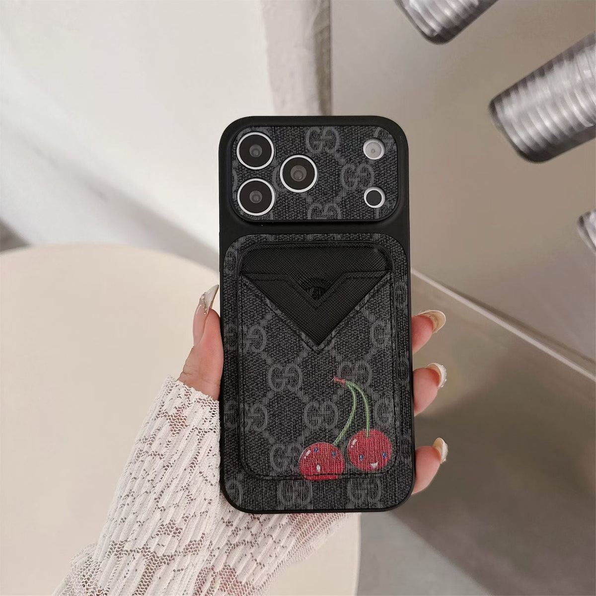 GG Style Phone case Magnet Card Holder for iPhone 13-18 Pro & Pro Max