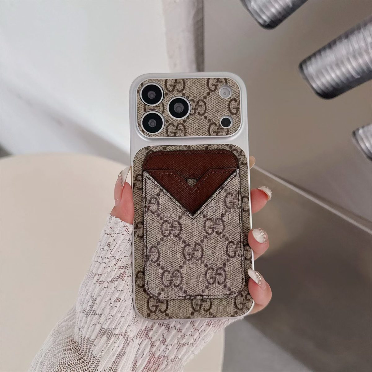 GG Style Phone case Magnet Card Holder for iPhone 13-18 Pro & Pro Max