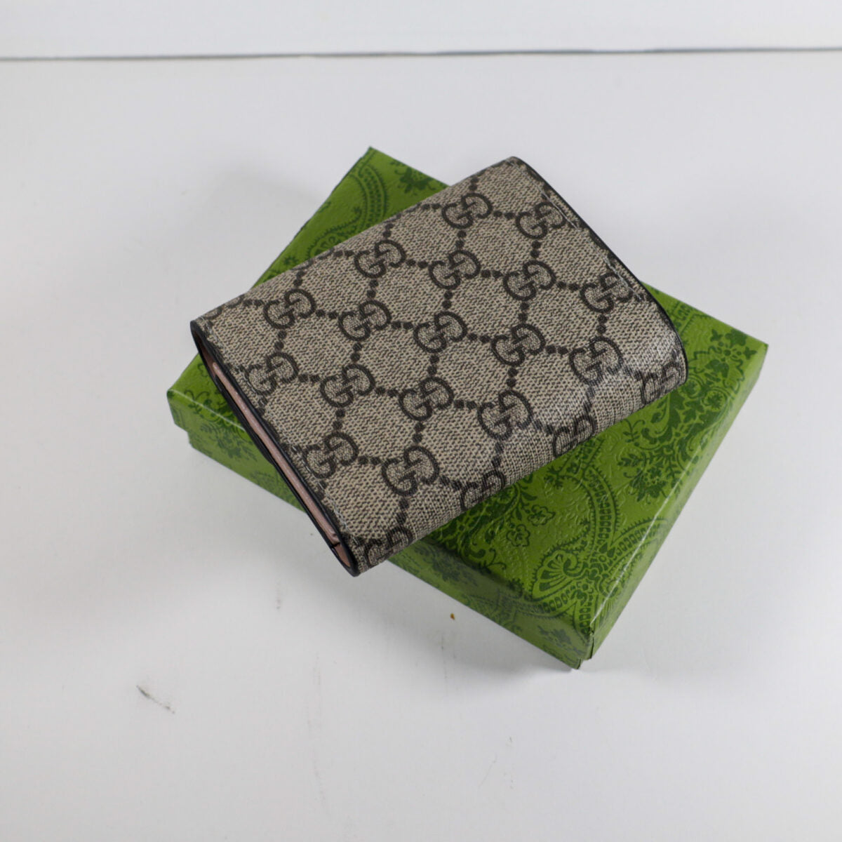 Luxury GUCCI Monogram Canvas Wallet Magnetic Clasp