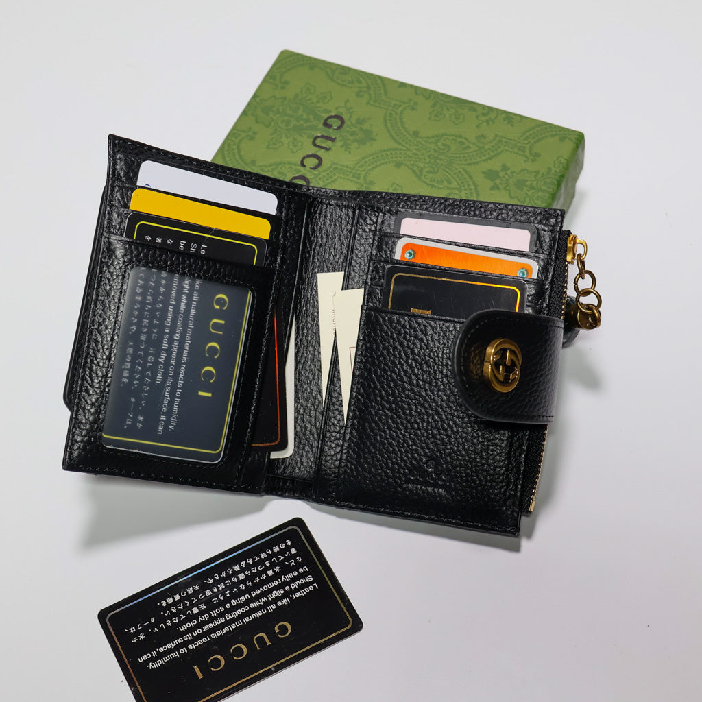 Mens Gucci Wallet Black Genuine Leather