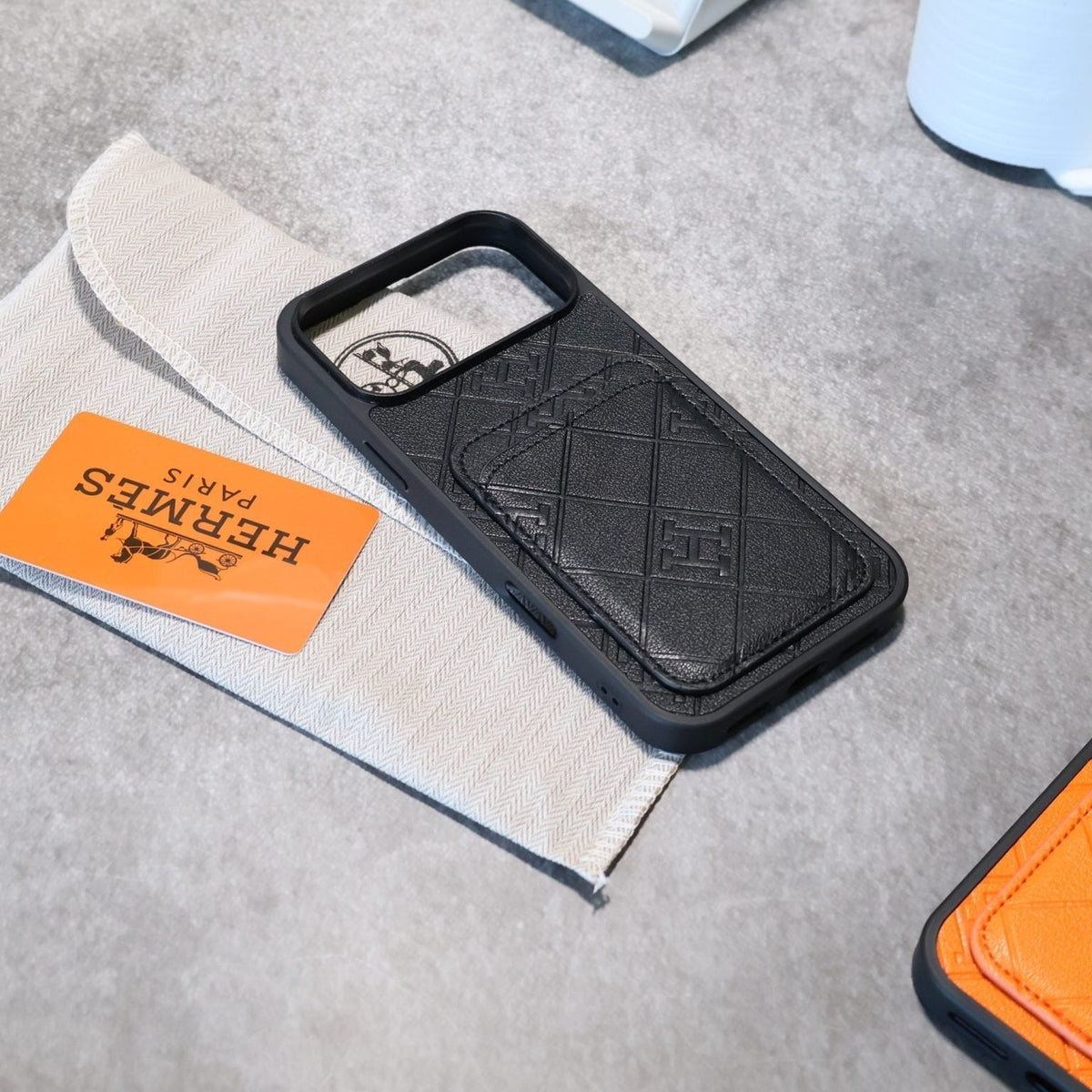 HRM Quilted Leather Wallet Case with Card Pocket for iPhone 12-18 Pro & Pro Max