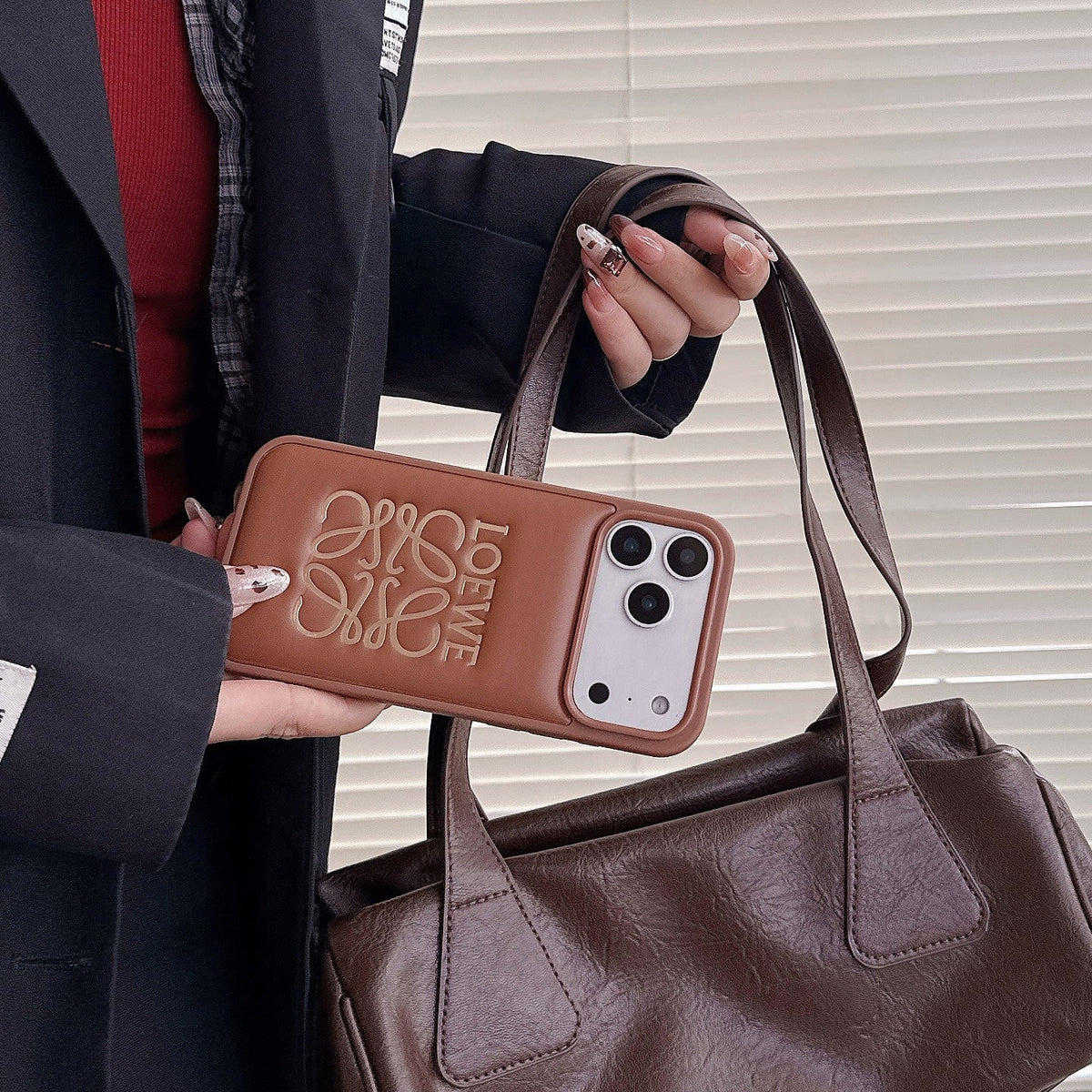 Stylish iPhone Loewe Brown Case For iPhone 12-18 Pro & Pro Max