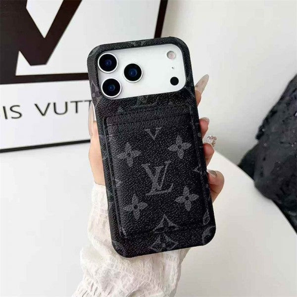 Leather LV Case Detachable Card Holder for iPhone 12-18 Pro & Pro Max