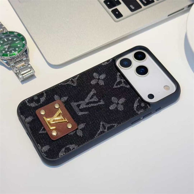 LV Monogram Denim Fabric Case for iPhone 12-18 Pro & Pro Max