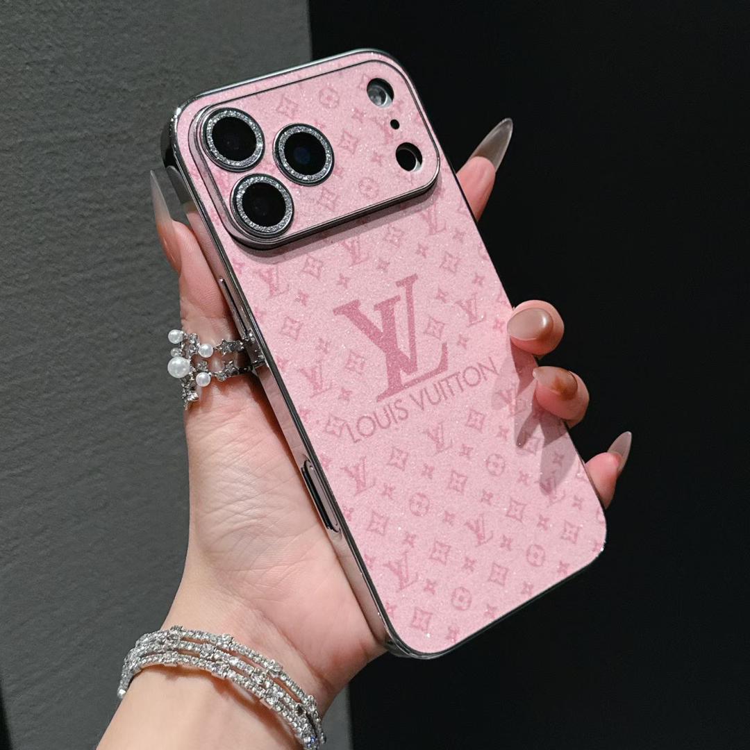 Luxury LV Shiny Phone Case for iPhone 13-18 Pro & Pro Max