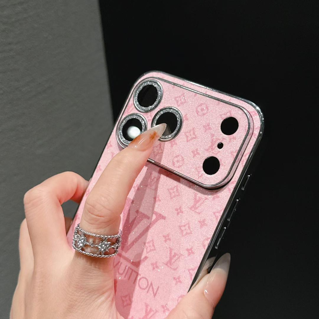 Luxury LV Shiny Phone Case for iPhone 13-18 Pro & Pro Max