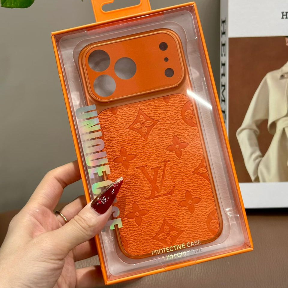 HRM Leather Case with Embossed Ribbon Pattern for iPhone 13-18 Pro & Pro Max