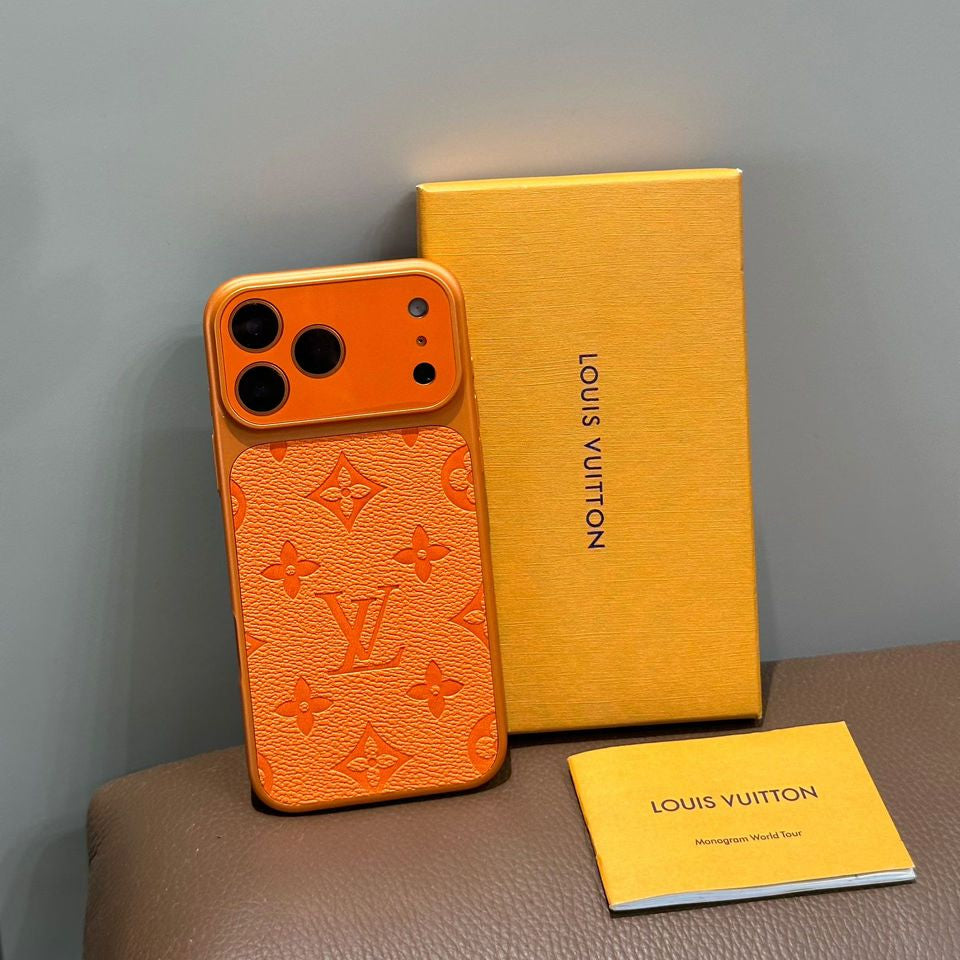 HRM Leather Case with Embossed Ribbon Pattern for iPhone 13-18 Pro & Pro Max