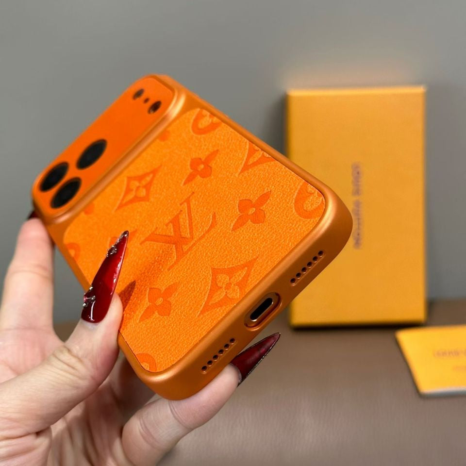 HRM Leather Case with Embossed Ribbon Pattern for iPhone 13-18 Pro & Pro Max