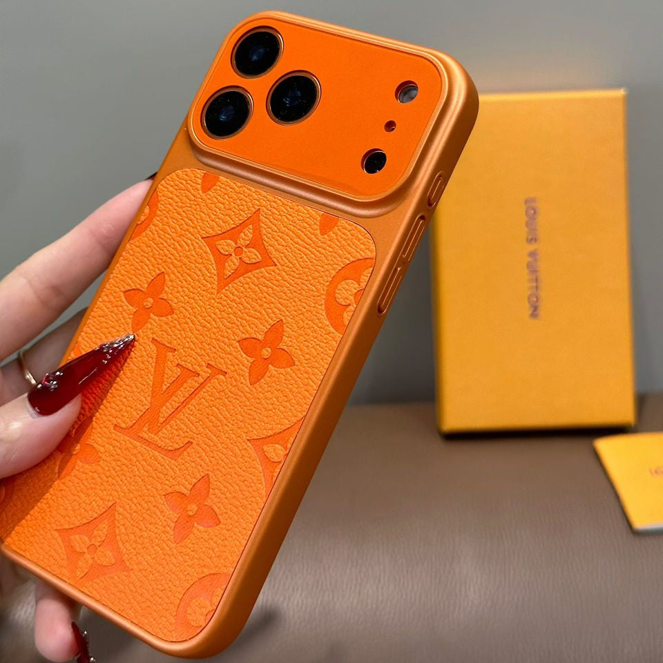HRM Leather Case with Embossed Ribbon Pattern for iPhone 13-18 Pro & Pro Max