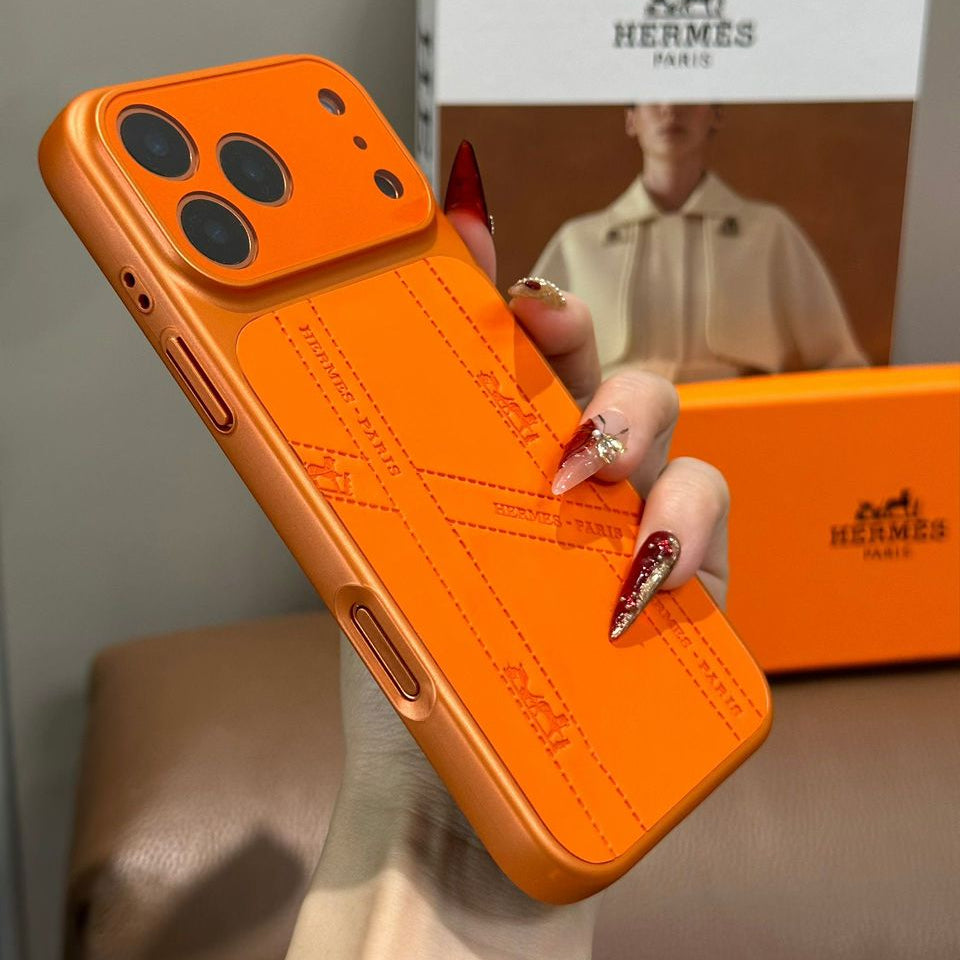 HRM Leather Case with Embossed Ribbon Pattern for iPhone 13-18 Pro & Pro Max