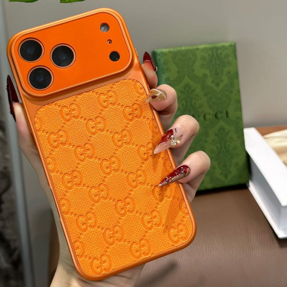 HRM Leather Case with Embossed Ribbon Pattern for iPhone 13-18 Pro & Pro Max