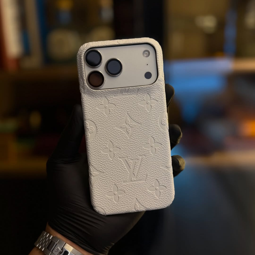 Luxury Embossed Monogram Protective Case for iPhone 12-18 Pro & Pro Max