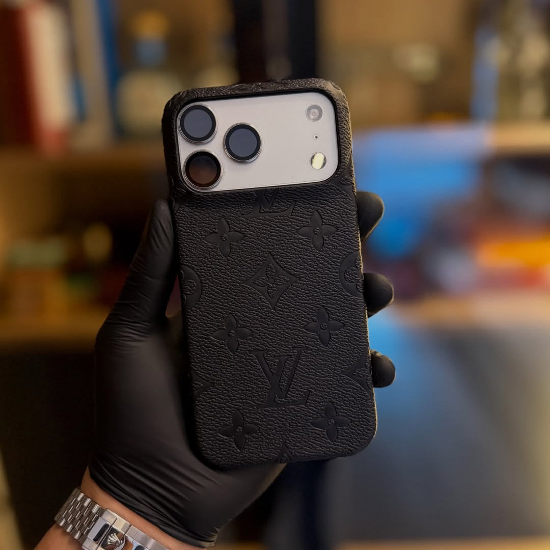 Luxury Embossed Monogram Protective Case for iPhone 12-18 Pro & Pro Max
