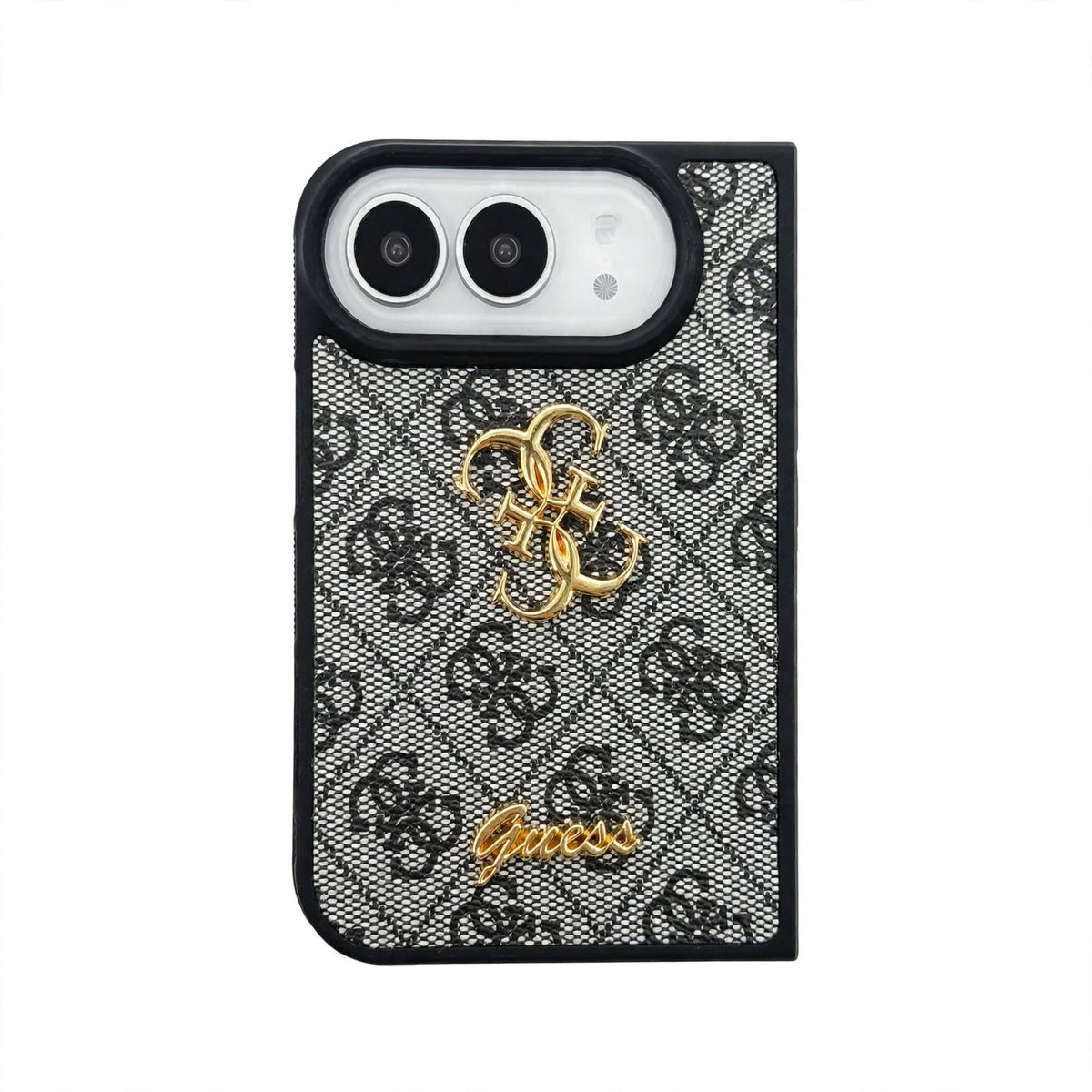 Luxury Guess Monogram Canvas Case for iPhone Duo