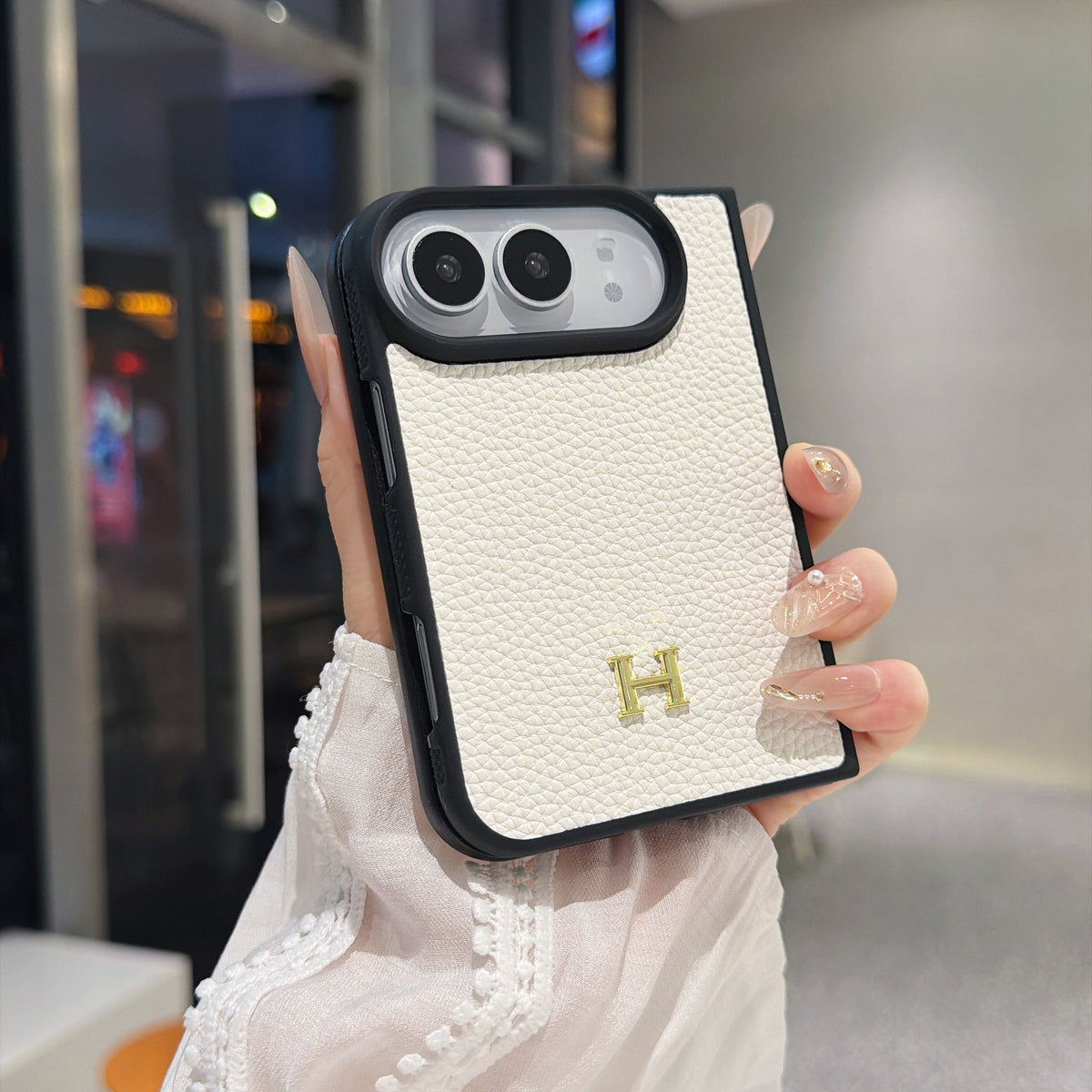 Classic HERMES Monogram Canvas Case for iPhone Duo