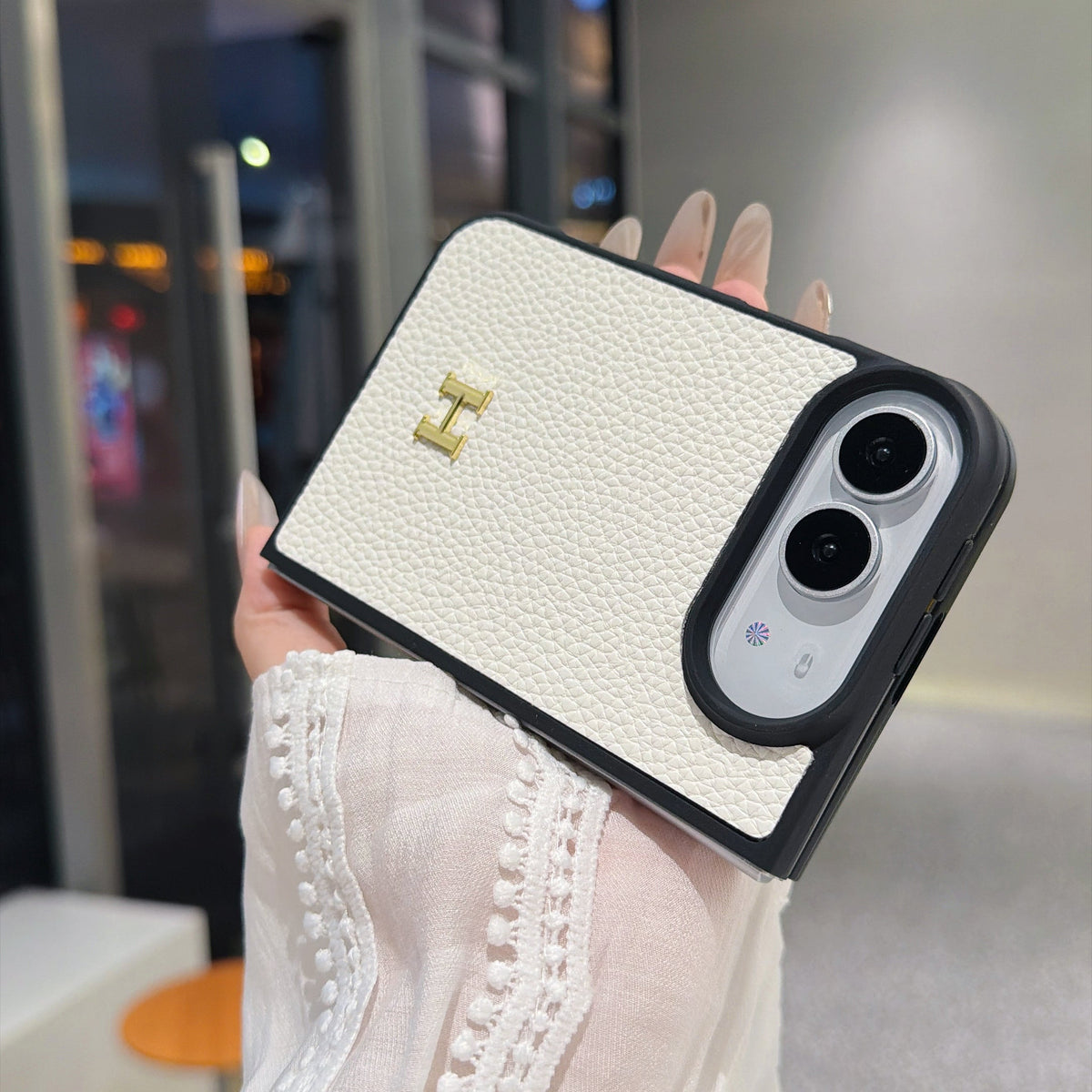 Classic HERMES Monogram Canvas Case for iPhone Duo
