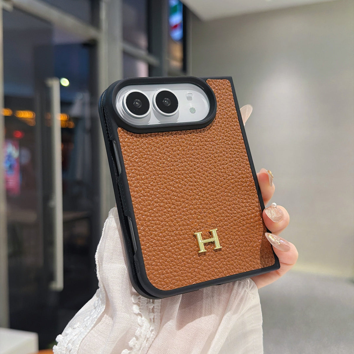 Classic HERMES Monogram Canvas Case for iPhone Duo