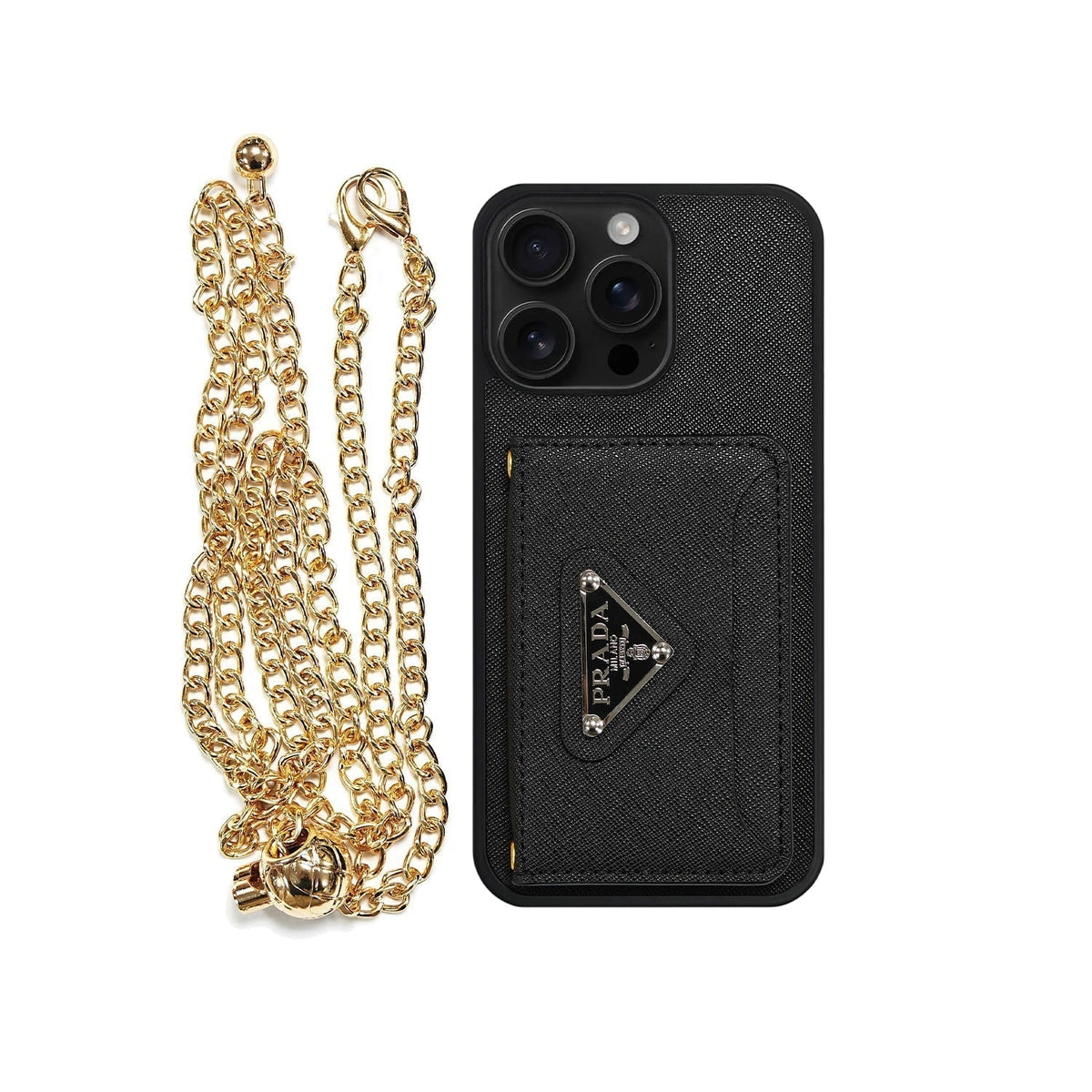 Luxury Phone Case Logo Card Holder & Lanyard For iPhone 13-18 Pro & Pro Max
