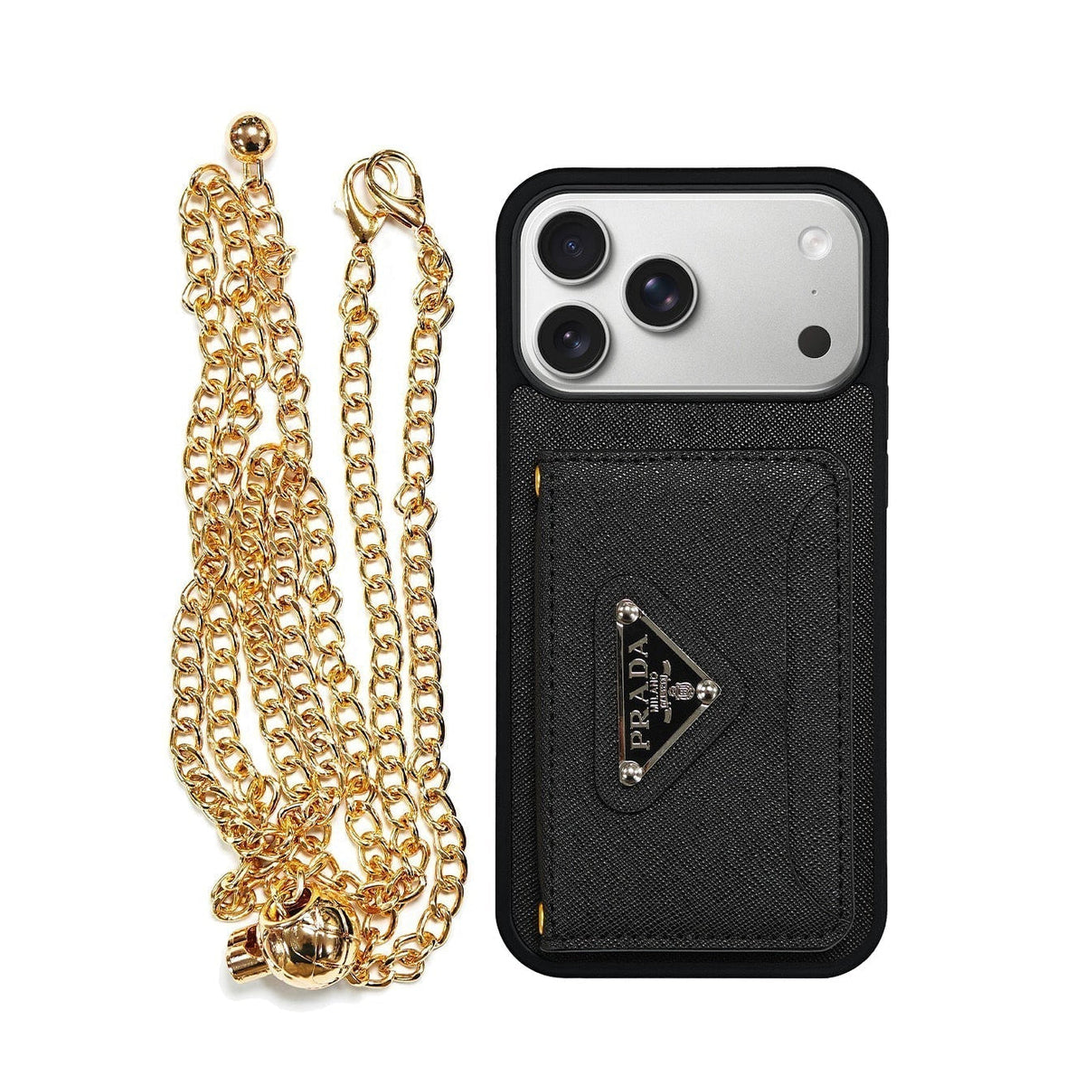 Luxury Phone Case Logo Card Holder & Lanyard For iPhone 13-18 Pro & Pro Max