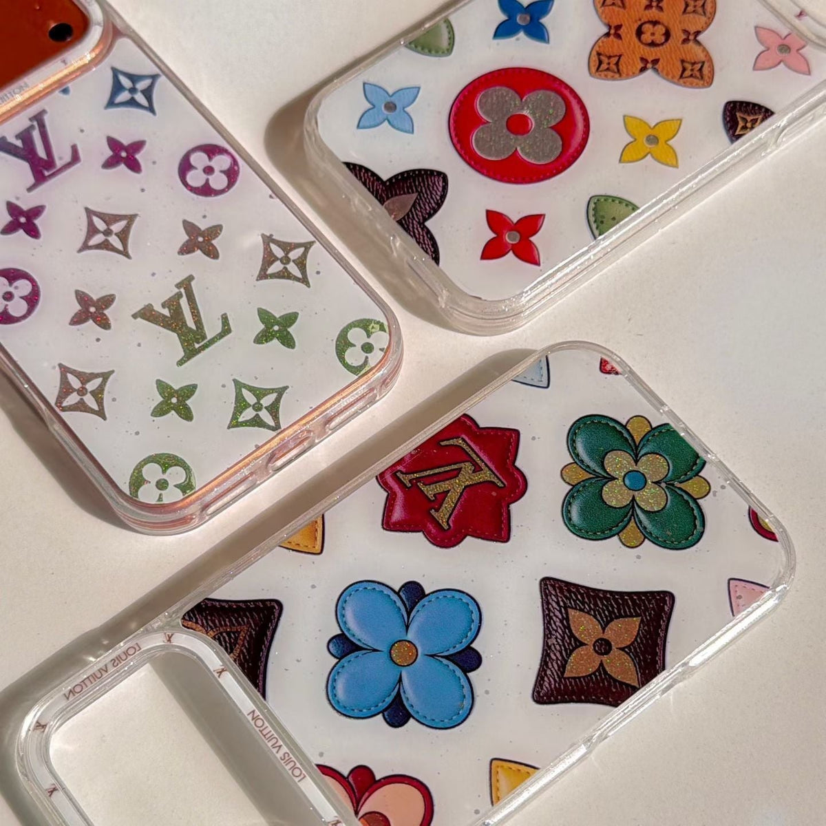 Multicolor Monogram White LV Case for iPhone 12-18 Pro & Pro Max