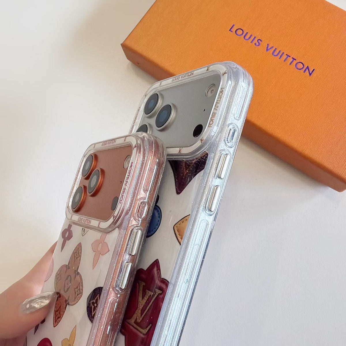Multicolor Monogram White LV Case for iPhone 12-18 Pro & Pro Max