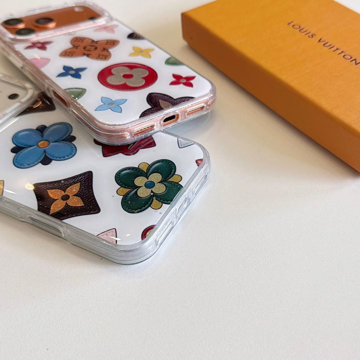 Multicolor Monogram White LV Case for iPhone 12-18 Pro & Pro Max